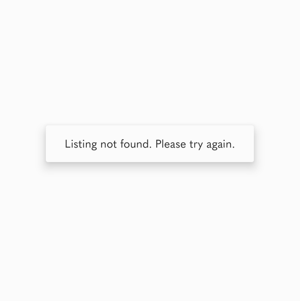 The listing not visible
